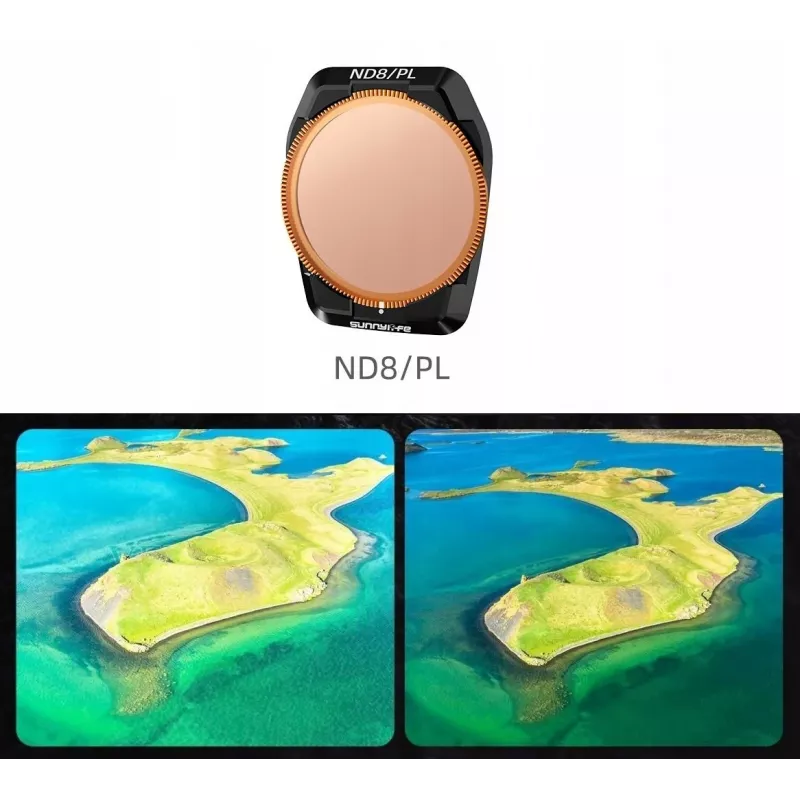 SUNNYLIFE Hybrid 2-in-1 Polarisationsfilter PL + Grau ND8 für DJI Air 3S / 3 + Etui Fi923-8p