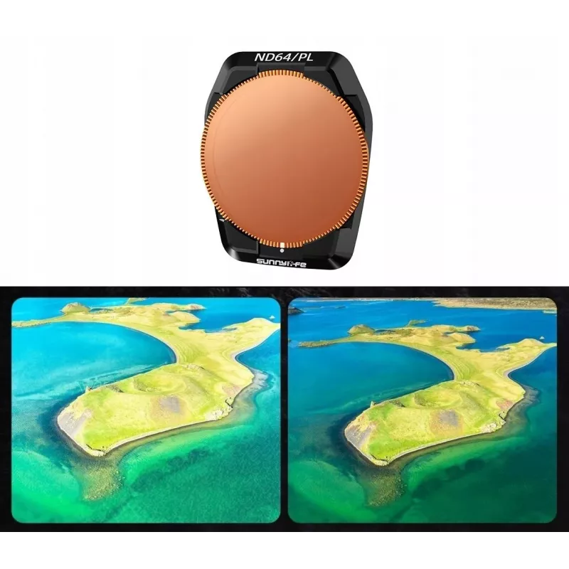SUNNYLIFE Hybrid 2in1 Polarizing PL + Gray ND64 Filter für DJI Air 3S / 3 + Case Fi923-64p