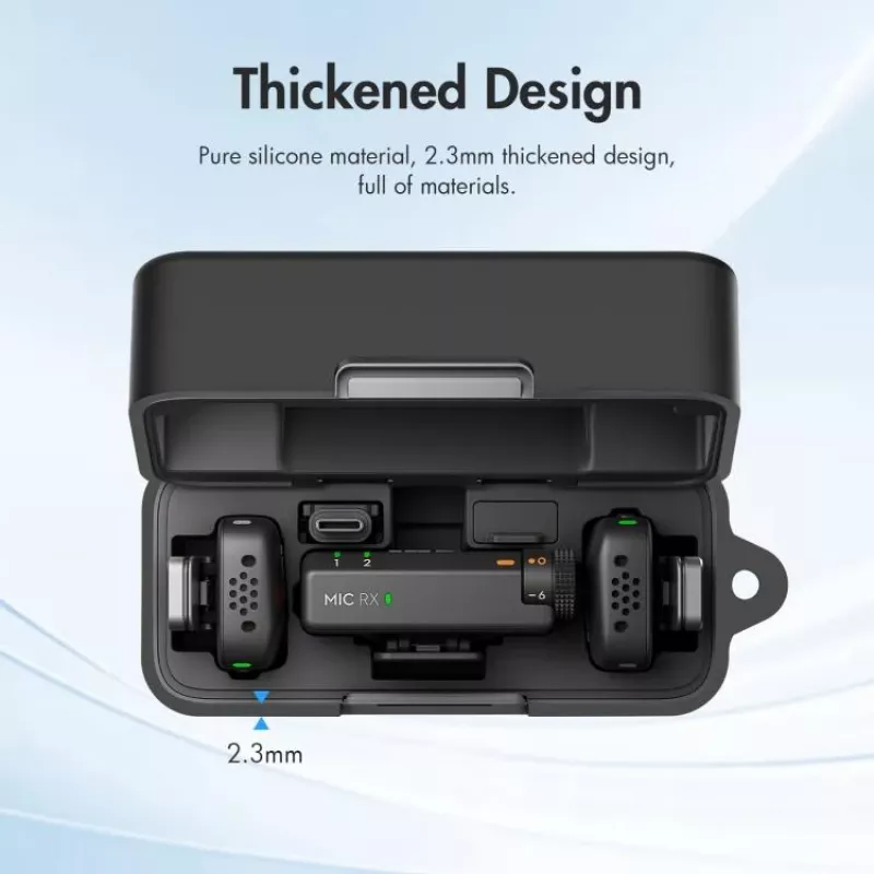PULUZ Silikon-Schutzhülle für DJI Mic Mini Ladecase - Schwarz
