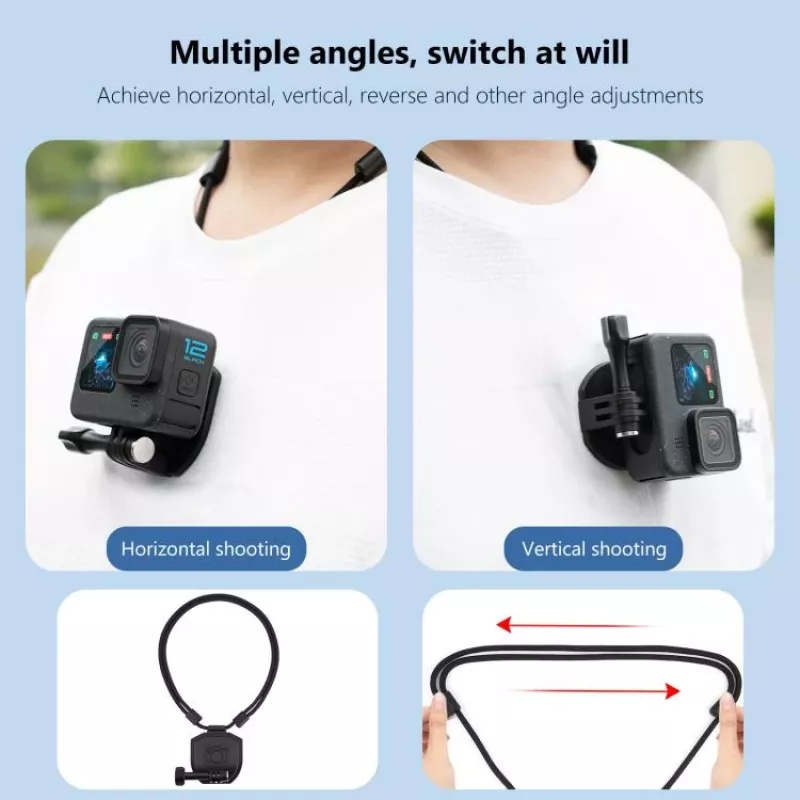 PULUZ Magnetic Neck Mount for GoPro Hero 13 12 11 Mini 10 9 8 7 6 5 Max / PU739B