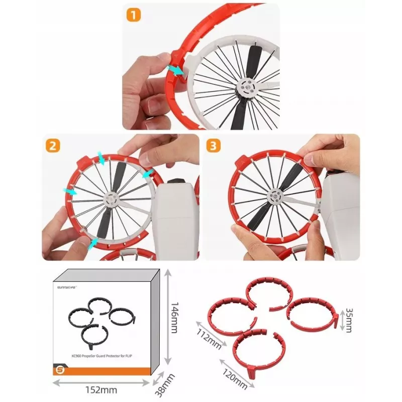 SUNNYLIFE Propeller Guard Protection Set für DJI Flip / Grau / FP-KC960-GY