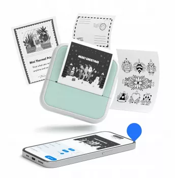 LOVEINSTANT S1 Bluetooth Thermodrucker für Fotos, Aufkleber, Notizen, Etiketten, 53mm, 203dpi, Grün
