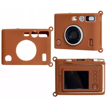 LOVEINSTANT Silikon-Schutzhülle für Fujifilm Instax Mini Evo - Braun