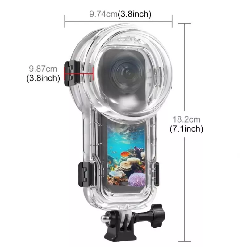 PULUZ Wasserdichtes Unterwasser-Gehäuse bis 60m für Insta360 X5 / X 5 / Pu756t