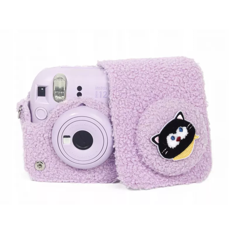 LOVEINSTANT Plush Kitten Case für Fujifilm Instax Mini 12 - Lila