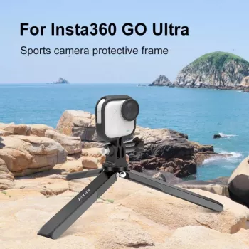 PULUZ Rahmenhalterung Schutzhülle für Insta360 GO Ultra, 1/4 inch Stativbefestigung, Schwarz