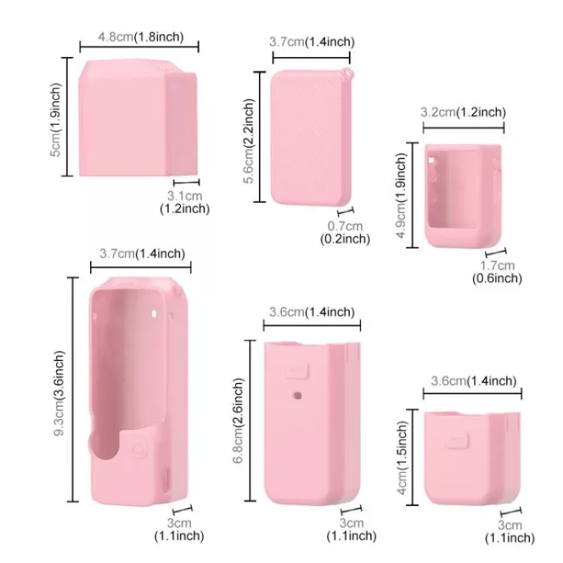 PULUZ 6-in-1 Schutzkoffer-Set für DJI Osmo Pocket 3 - Pink TPU/PU