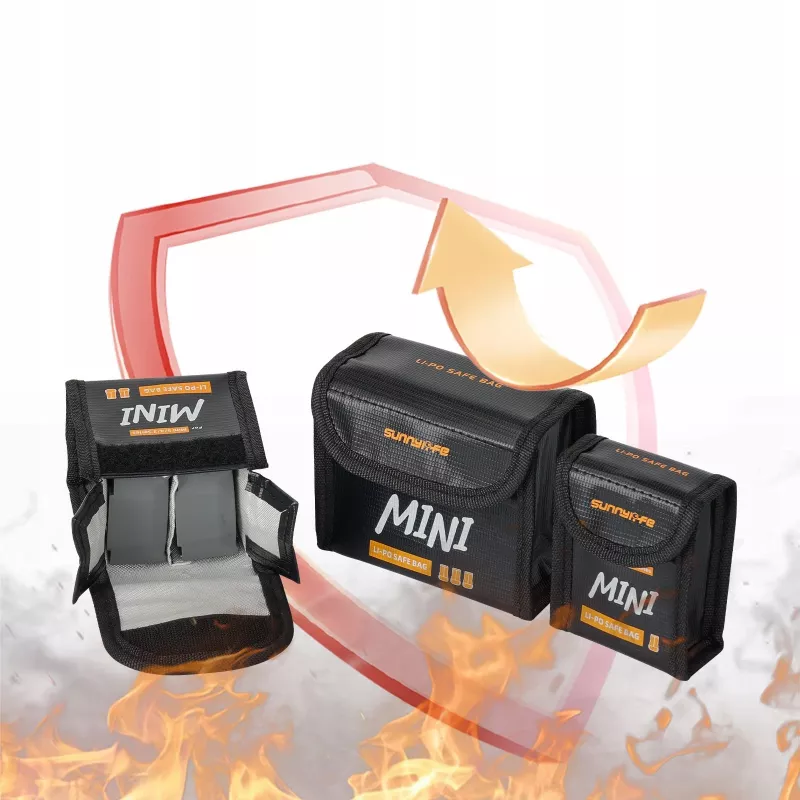 SUNNYLIFE Fireproof Battery Storage Case für 3x DJI Mini 5/4/3 Pro Mini 3 Akkus N5p-dc085-3