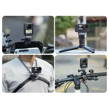 SUNNYLIFE Magnetic Quick Release Adapter mit 1/4 inch-Gewinde und GoPro-Halterung für DJI Osmo Action 5 Pro / 4 / 3, AD017-T