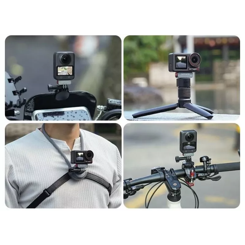 SUNNYLIFE Magnetic Quick Release Adapter mit 1/4 inch-Gewinde und GoPro-Halterung für DJI Osmo Action 5 Pro / 4 / 3, AD017-T