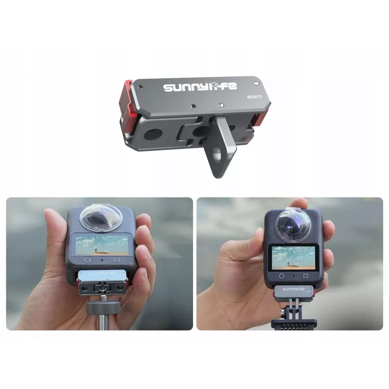 SUNNYLIFE Magnetic Quick Release Adapter mit 1/4 inch-Gewinde und GoPro-Halterung für DJI Osmo Action 5 Pro / 4 / 3, AD017-T