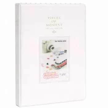 LOVEINSTANT Fotoalbum für 128 Abzüge für Fujifilm Instax Mini 99 12 40 11 41 Evo LiPlay Link / Weiß