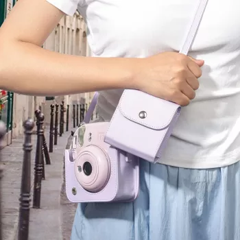 LOVEINSTANT Fotoalbum-Hülle für Fujifilm Instax Square und Mini-Abzüge – Lila, 64 Fotos