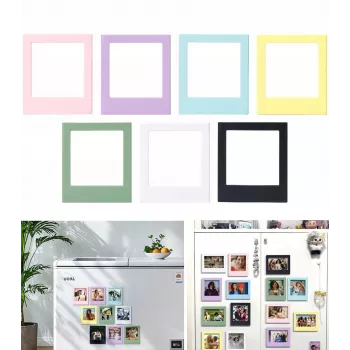 LOVEINSTANT Magnetischer Bilderrahmen-Set 7x Rahmenmagnet für Polaroid I-Type 600 SX-70 Schwarz