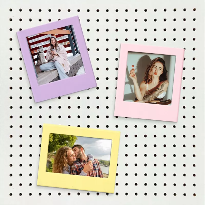 LOVEINSTANT Magnetischer Bilderrahmen-Set 7x Rahmenmagnet für Polaroid I-Type 600 SX-70 Schwarz