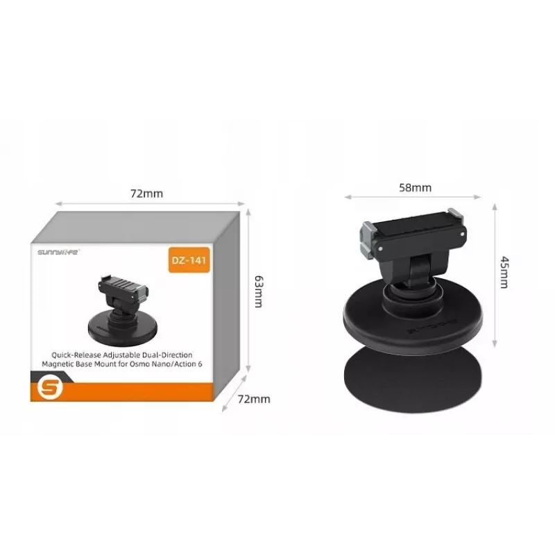 SUNNYLIFE Quick Release Mount 1/4 inch mit Magnetfuß für DJI Osmo Nano / DJI Action 6 / DZ-141-D