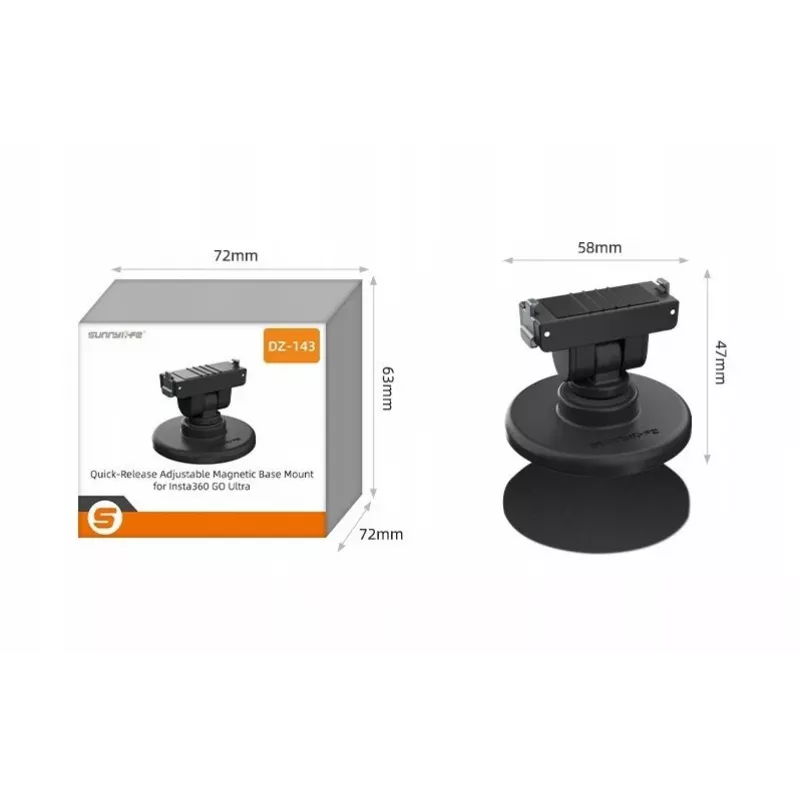 SUNNYLIFE Magnetic Quick Release Mount mit 1/4 Zoll Basis für Insta360 GO Ultra / Dz-143-d