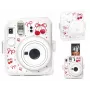 LOVEINSTANT Hartschalen-Schutzhülle für Fujifilm Instax Mini 12 - Rot-Kirschen-Muster mit Schultergurt