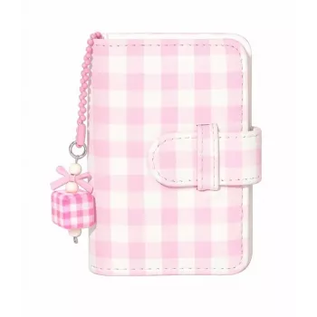 LOVEINSTANT Pocket Photo Album für 28 Instax Mini Fotos - Gittermuster - Pink