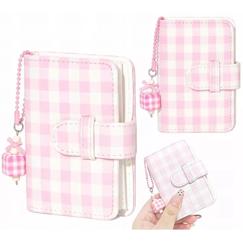LOVEINSTANT 4-in-1 Kit Case Photo Album LCD Screen Protector Lens Cap for Fujifilm Instax Mini Evo - Pink