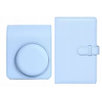 LOVEINSTANT Kit Case Cover Pouch für Fuji Instax Mini 13 + Fotoalbum 108x / Blau