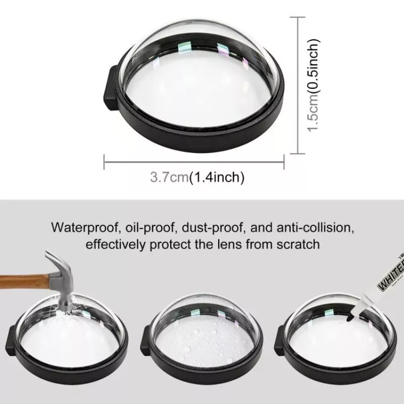 PULUZ 2x Tempered Glass Lens Protector for GoPro Max 2 - Black Frame