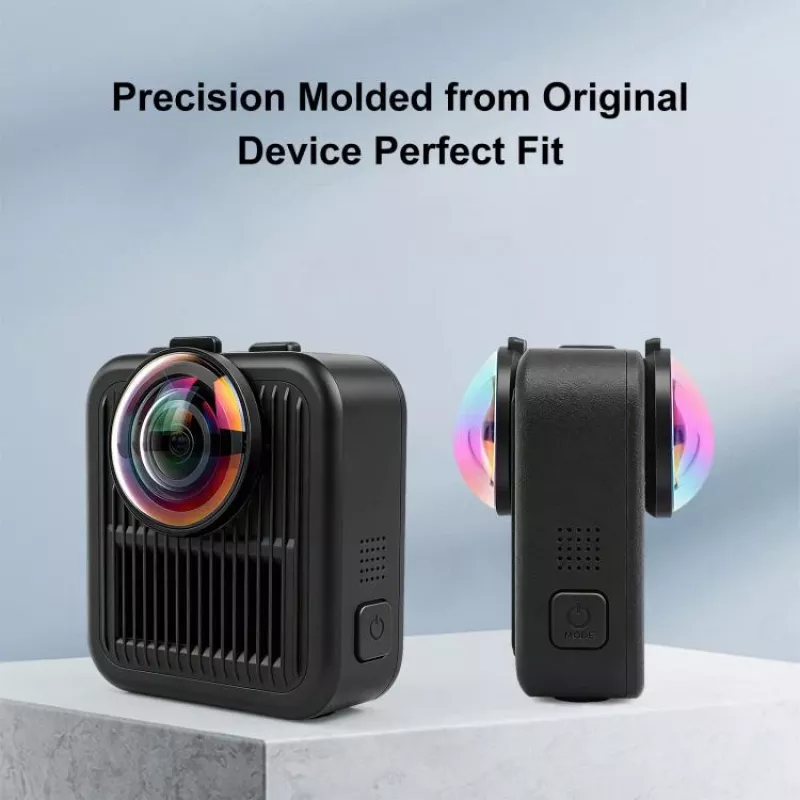 PULUZ 2x Tempered Glass Lens Protector for GoPro Max 2 - Black Frame