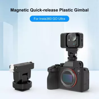 PULUZ Magnetic Quick Release Mount mit 1/4 Zoll Schraube und Kaltgeräteschuh-Adapter für Insta360 GO Ultra, Action-Kameras - PU1073B