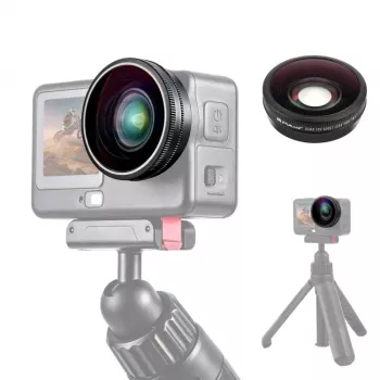 PULUZ Weitwinkelobjektiv FOV Boost 185° für DJI Osmo Action 6 / HD-Glas / PU1103