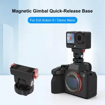 PULUZ PU1071B Magnetische Schnellwechselhalterung 1/4 und ISO für DJI Osmo Action 6 / Nano