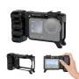 PULUZ Rahmenhalterung + Griff + Kaltgeräteschuh-Adapter für DJI Osmo Action 6 / PU1096B