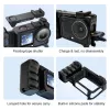 PULUZ Rahmenhalterung + Griff + Kaltgeräteschuh-Adapter für DJI Osmo Action 6 / PU1096B