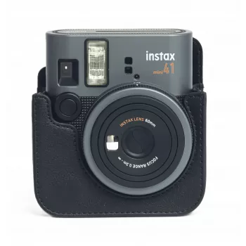 LOVEINSTANT 4-in-1 Zubehör-Set für Fujifilm Instax Mini 41 - Schwarze Tasche, Album, Rahmen & Aufkleber