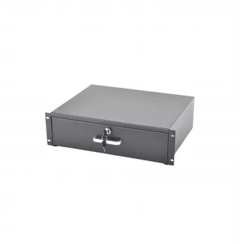 RACKTEL RL-SZ3U 3U Schublade zum Herausziehen für 19-Zoll-Racks, Schwarz (RAL 9005)