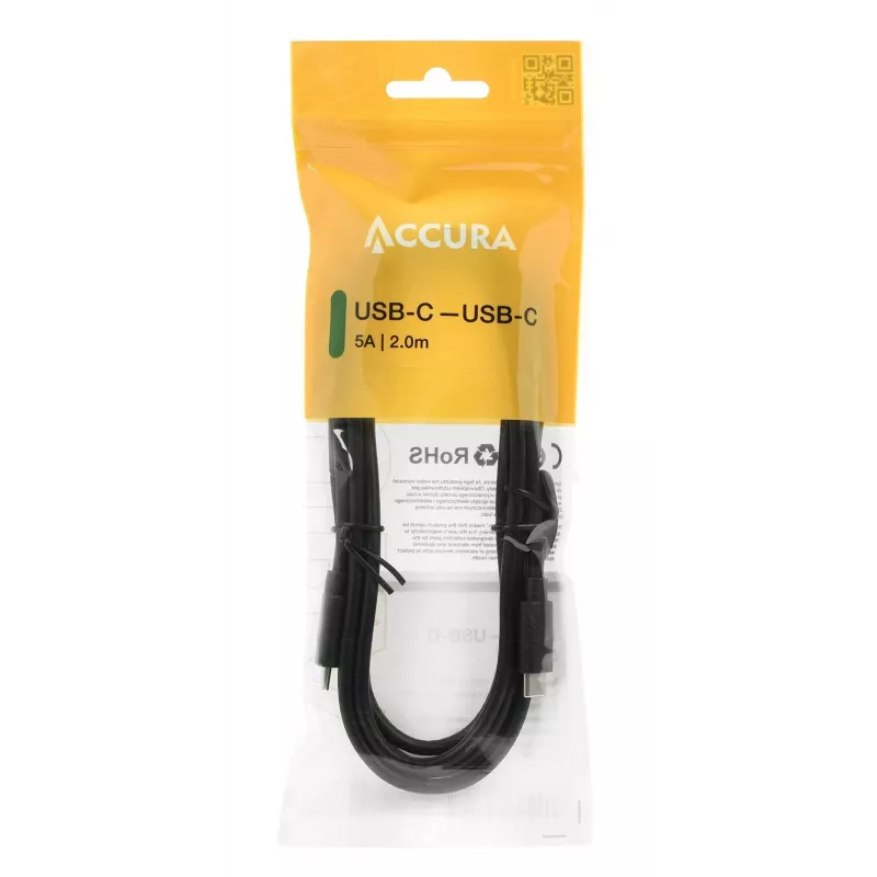 Accura USB-C auf USB-C Kabel 2,0m 100W Schwarz