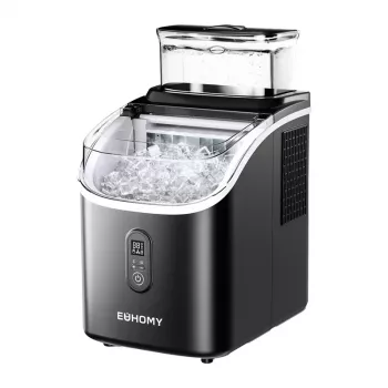 EUHOMY IM005 15kg Eiswürfelbereiter (Schwarz) - Kompakte tragbare Bullet-Eismaschine mit Selbstreinigung