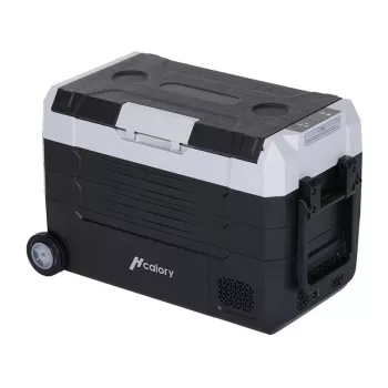HCALORY D55M+ Car Cooler mit Bluetooth, 55L, Kompressor, -20°C bis +20°C, DC 12V/24V, AC 100-240V, Schwarz