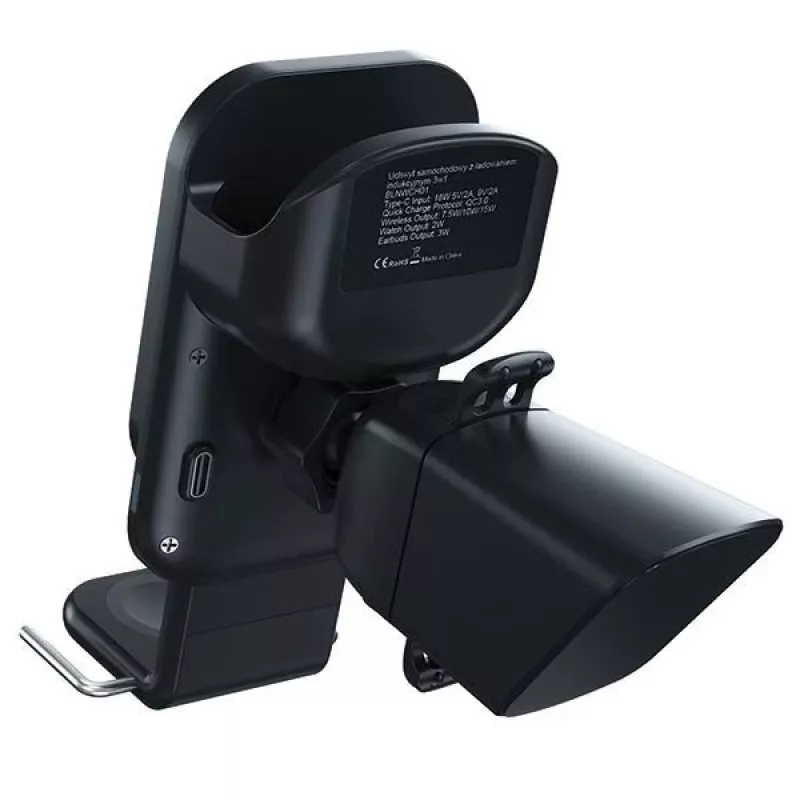 Beline Car Mount with Wireless Charging 3-in-1 for Smartphone, Apple Watch, AirPods - BLNWCH01