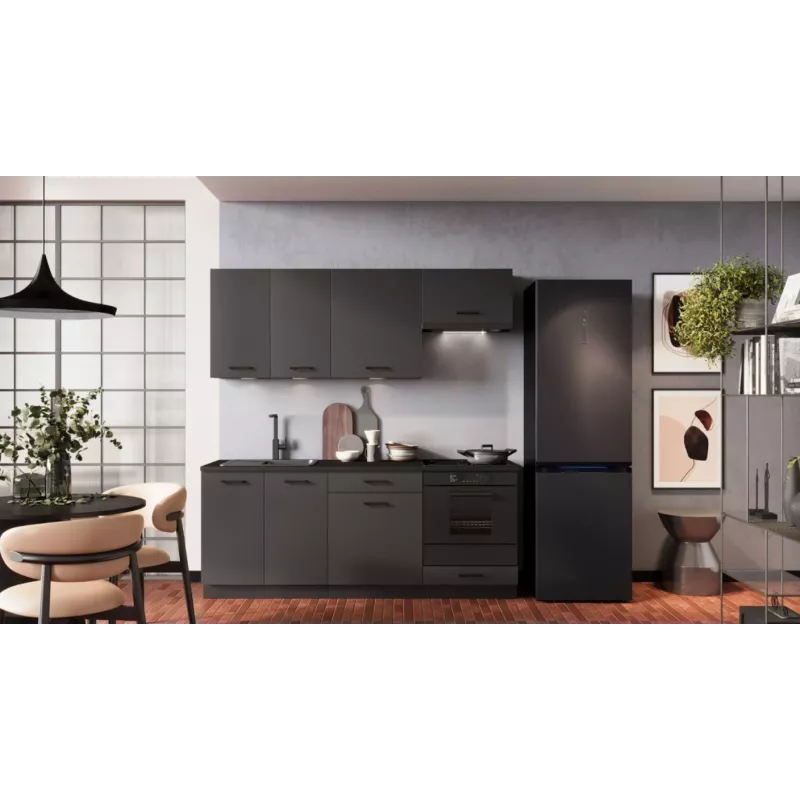 STOLKAR Cosmo Design ANIKA Graphite/Graphite 2.0 Küchenmöbel-Set - 6-teilig