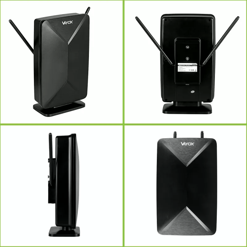 VAYOX VA0248 Indoor/Outdoor DVB-T/T2 4K Antenne mit Verstärker und LTE 4G Filter