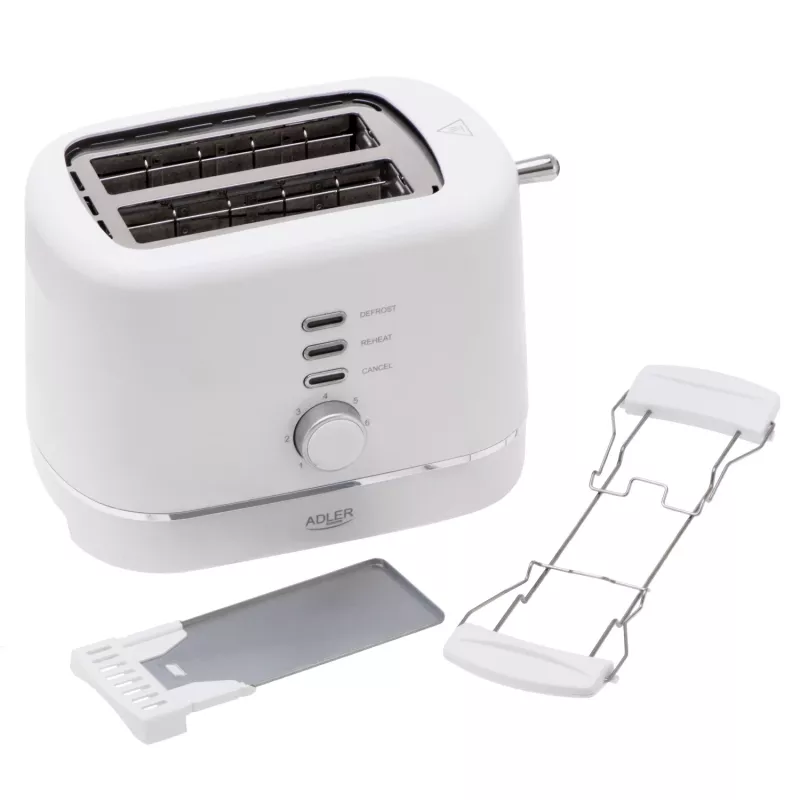 Adler AD 3224 Weißer Toaster 750W 2 Schlitze