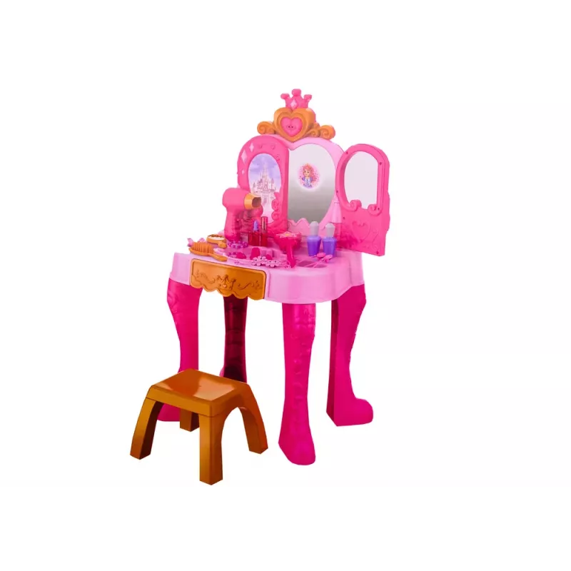 LEAN TOYS Kinderschminktisch mit Gestensensor-Zubehör, Pink