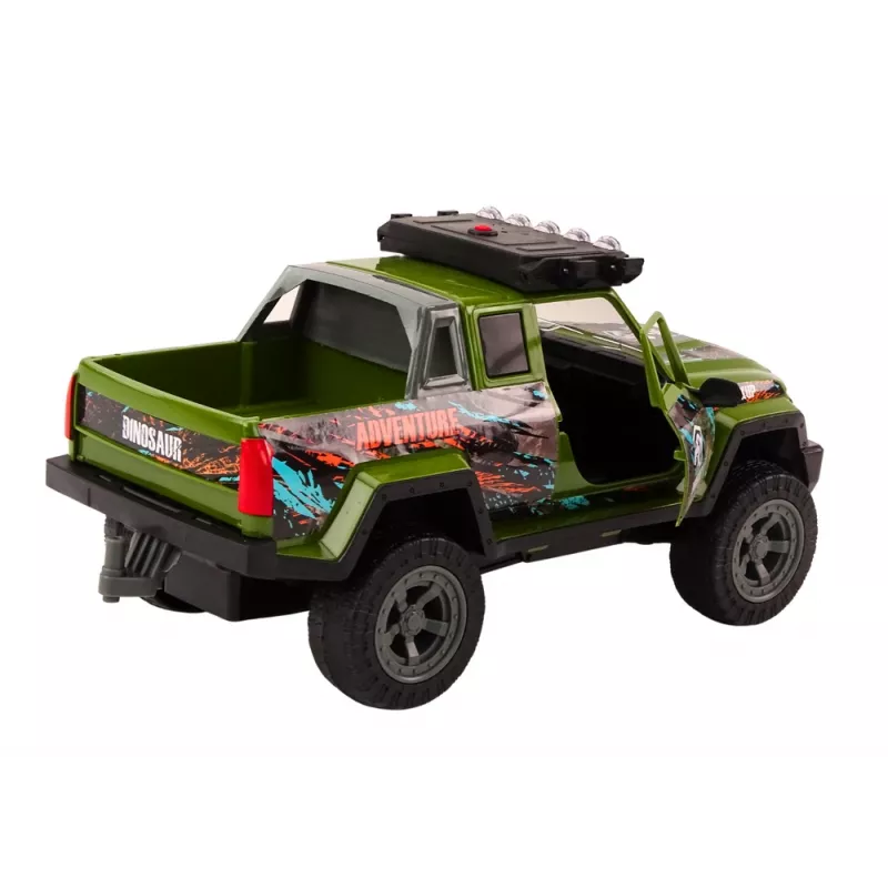 LEAN TOYS Off-Road Jagdwagen Hunter Dinosaurier Lichter Geräusche Grün
