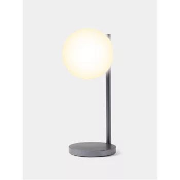 Lexon Bubble Lamp LED Schreibtischlampe mit 15W Qi-Ladegerät, Gunmetal