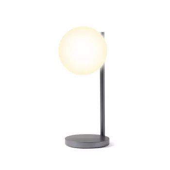 Lexon Bubble Lamp LED Schreibtischlampe mit 15W Qi-Ladegerät, Gunmetal