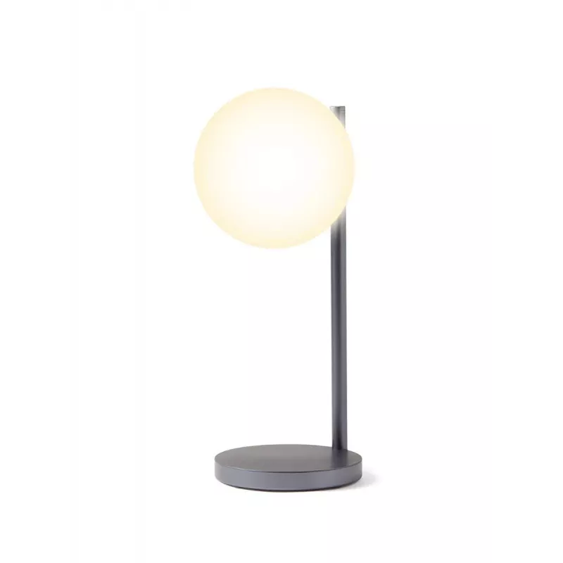 Lexon Bubble Lamp LED Schreibtischlampe mit 15W Qi-Ladegerät, Gunmetal