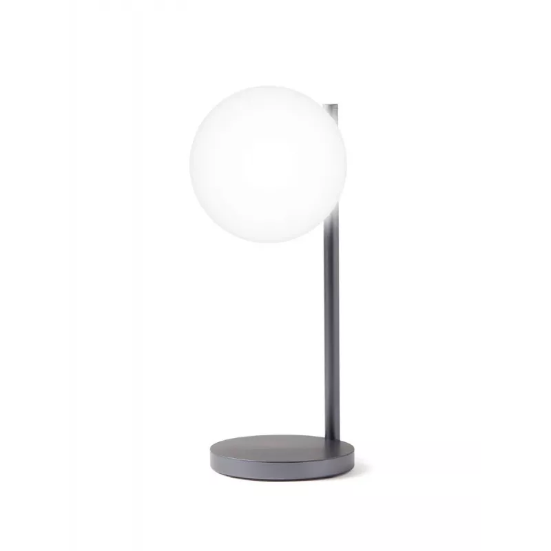 Lexon Bubble Lamp LED Schreibtischlampe mit 15W Qi-Ladegerät, Gunmetal