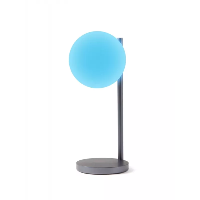 Lexon Bubble Lamp LED Schreibtischlampe mit 15W Qi-Ladegerät, Gunmetal