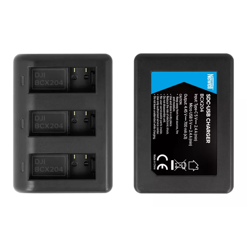 Newell SDC-USB Triple-Channel Charger für DJI Osmo Action BCX204 Akkus