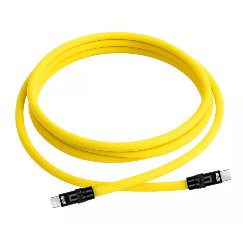 Newell USB-C auf USB-C Kabel 100W, 2m, Silikon, Gelb-Schwarz